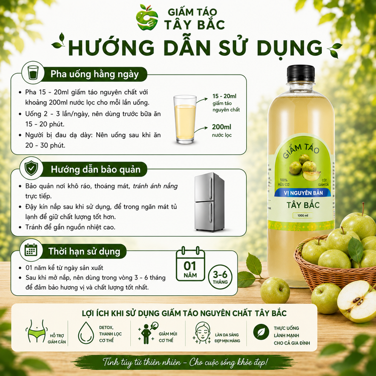 Hướng dẫn sử dụng giấm táo mèo Tây Bắc