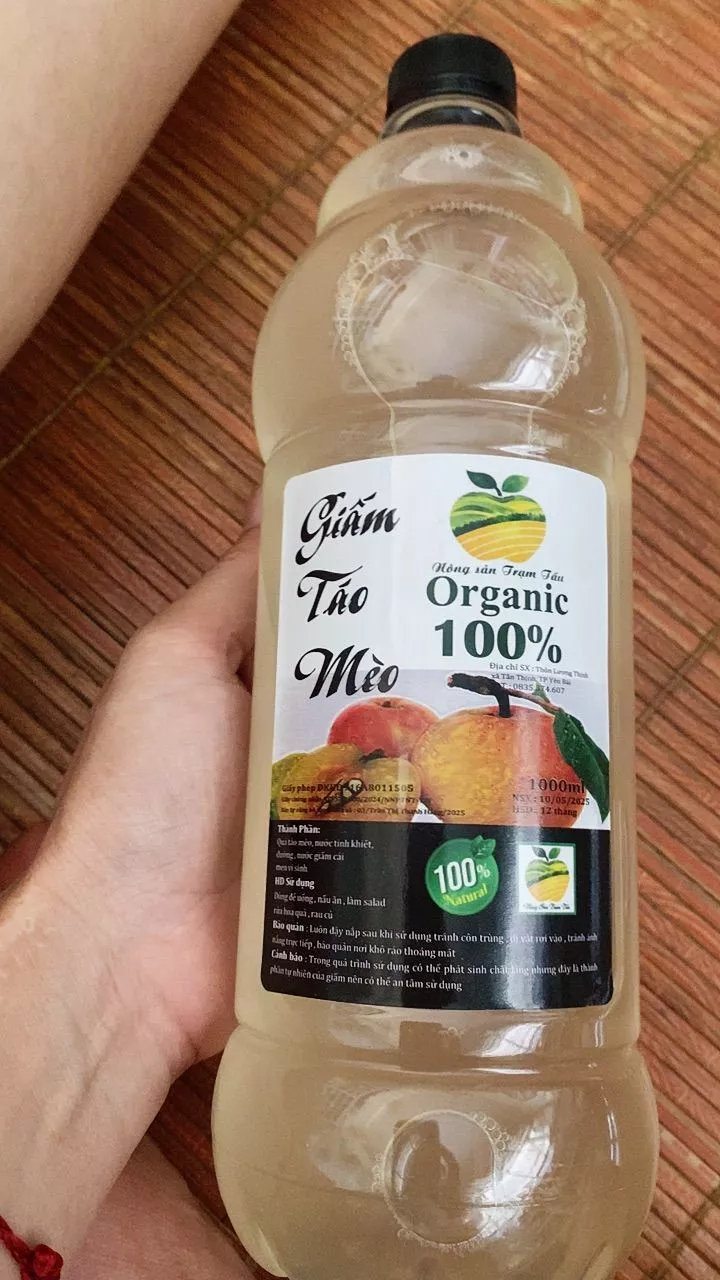 Chai giấm táo mèo 100% organic