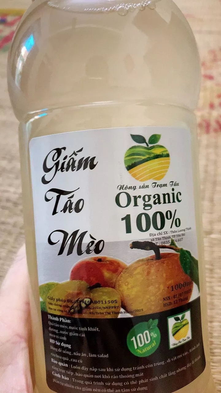 Tem nhãn giấm táo mèo